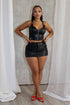 Dani Faux Leather Buckle Bustier